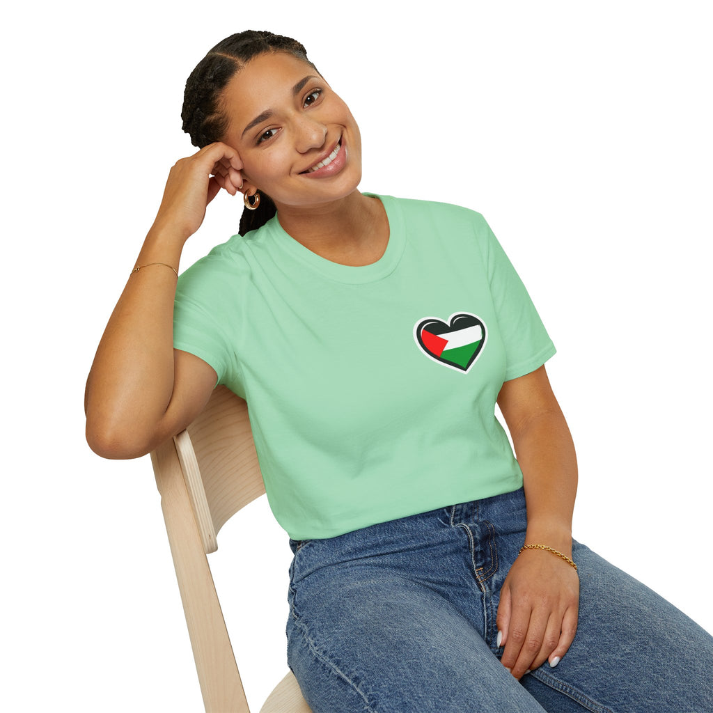 Camiseta unisex de estilo suave: "Apoya a Gaza y todos somos Palestina".