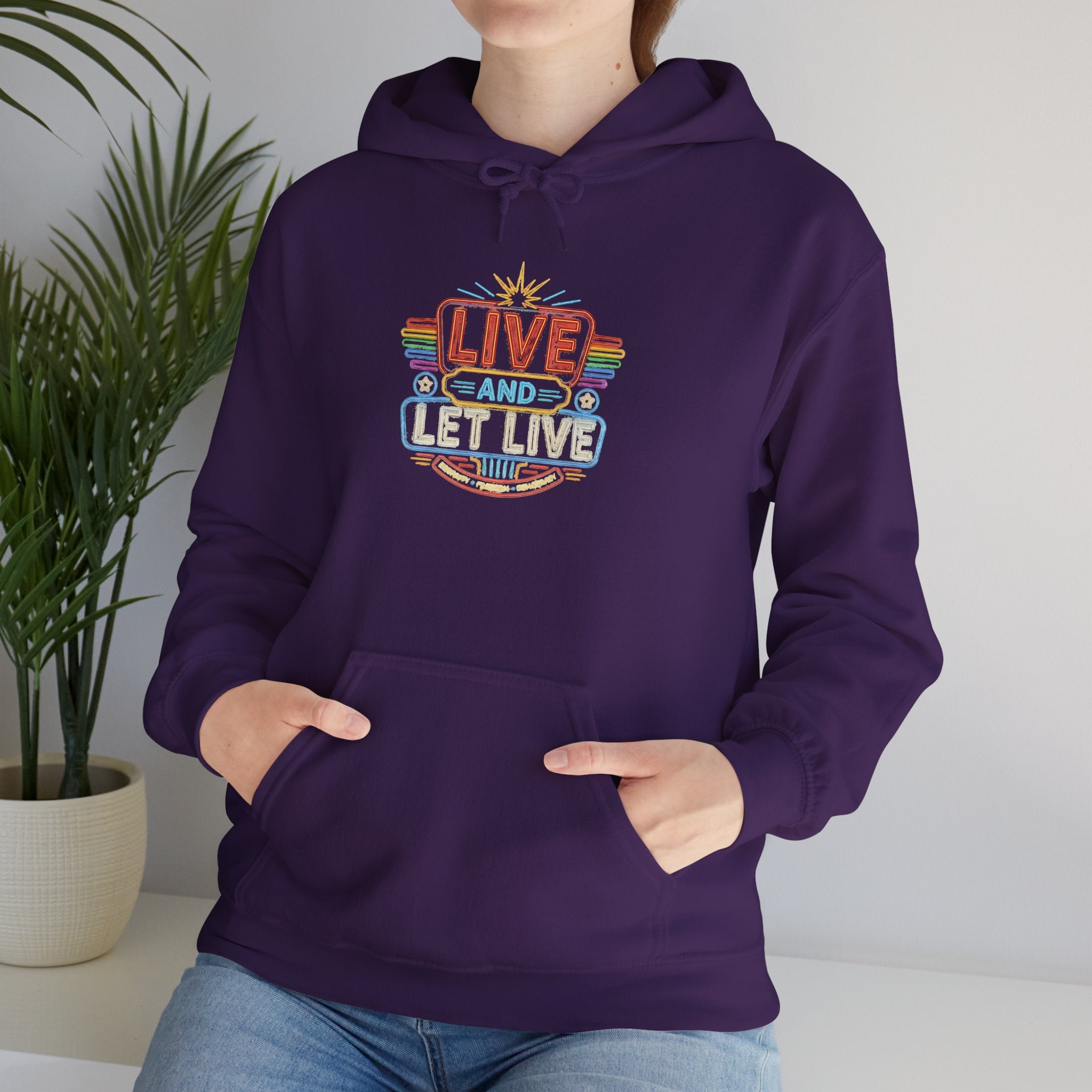 Live And Let Live Hoodie — Retro Peace Graphic Pullover