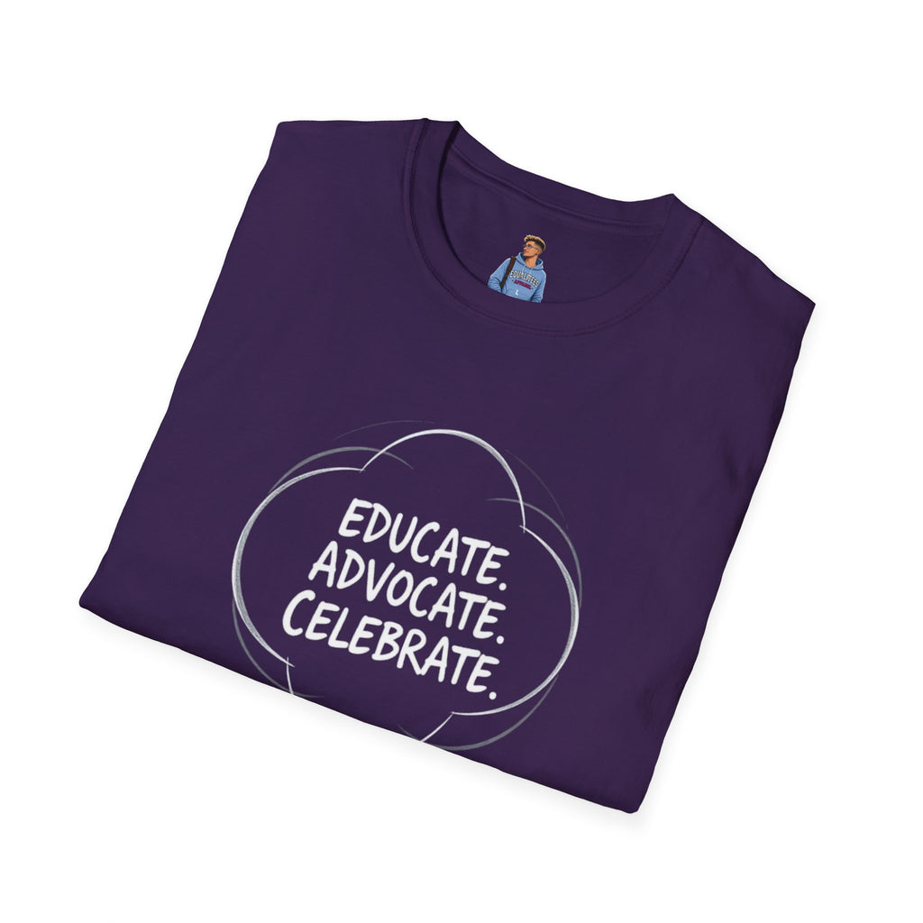 Subtle Pride Educate Advocate Celebrate Minimalist T-Shirt for Every Occasion