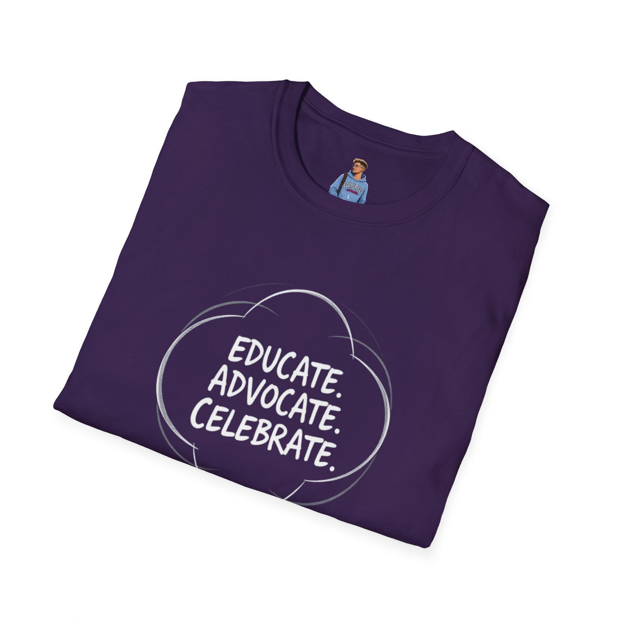 Subtle Pride Educate Advocate Celebrate Minimalist T-Shirt for Every Occasion