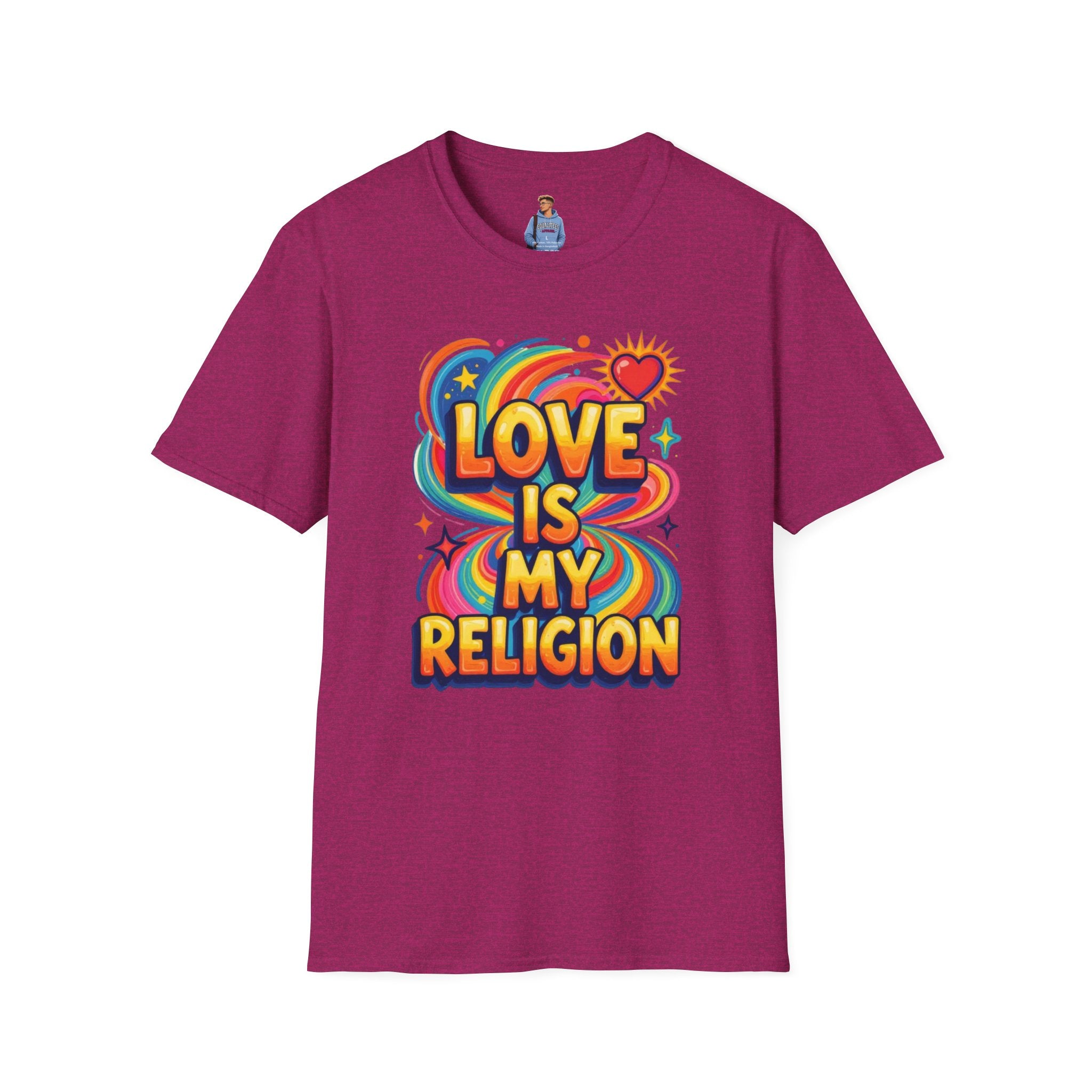 Love Is My Religion Retro Rainbow Graphic T-shirt