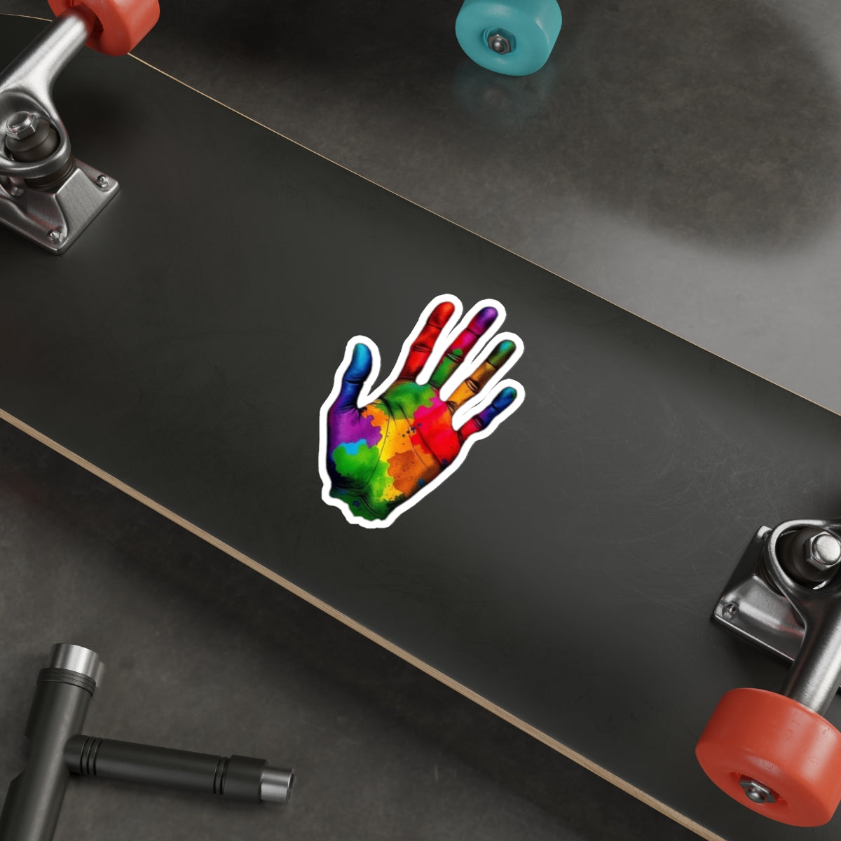 Die-Cut Stickers - Rainbow Handprint - EqualiTees.Me