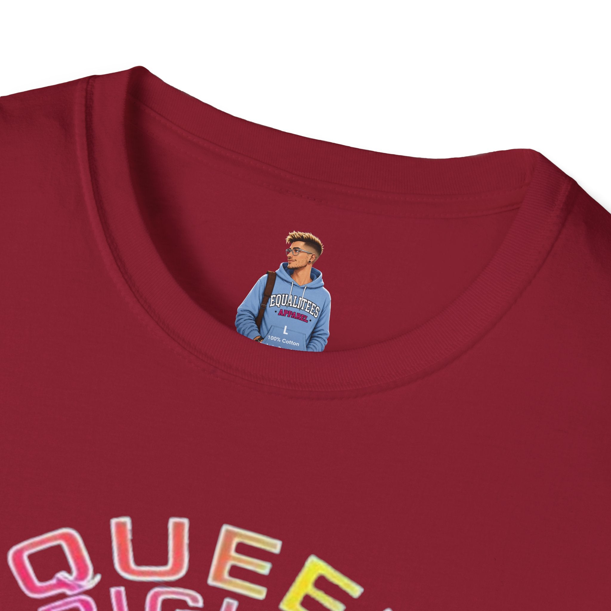 Unisex Softstyle T-Shirt - Queer Rights Are Human Rights Statement Tee