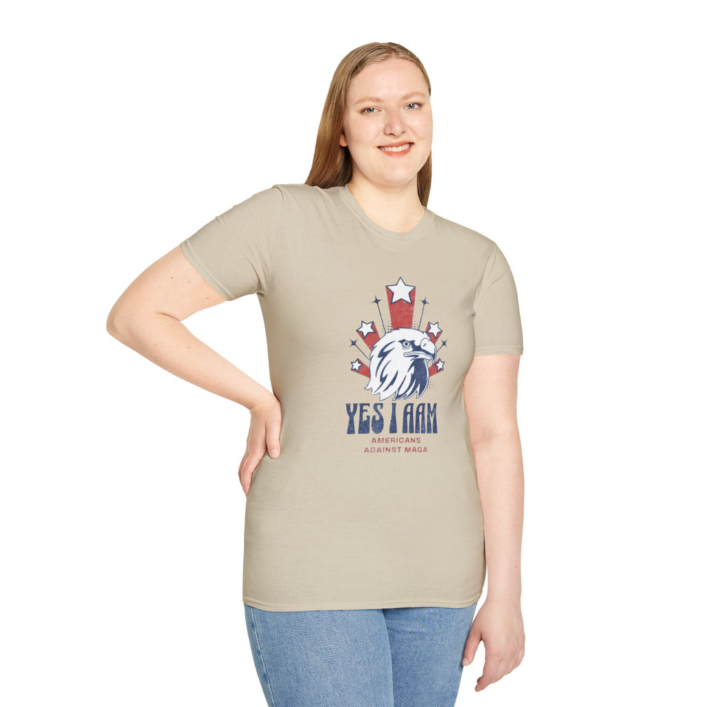 Americans Against MAGA Red Patriots Unisex Softstyle T-Shirt