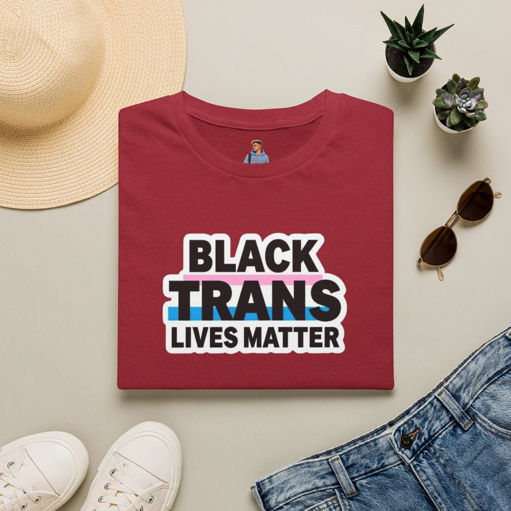 Unisex Softstyle T-Shirt - Black Trans Lives Matter Statement Tee