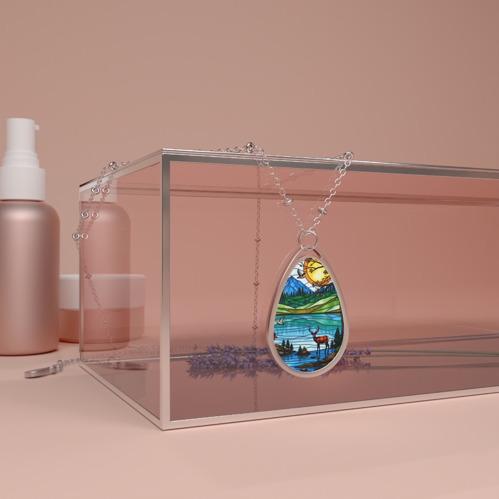 Wild Landscape Teardrop Pendant Necklace