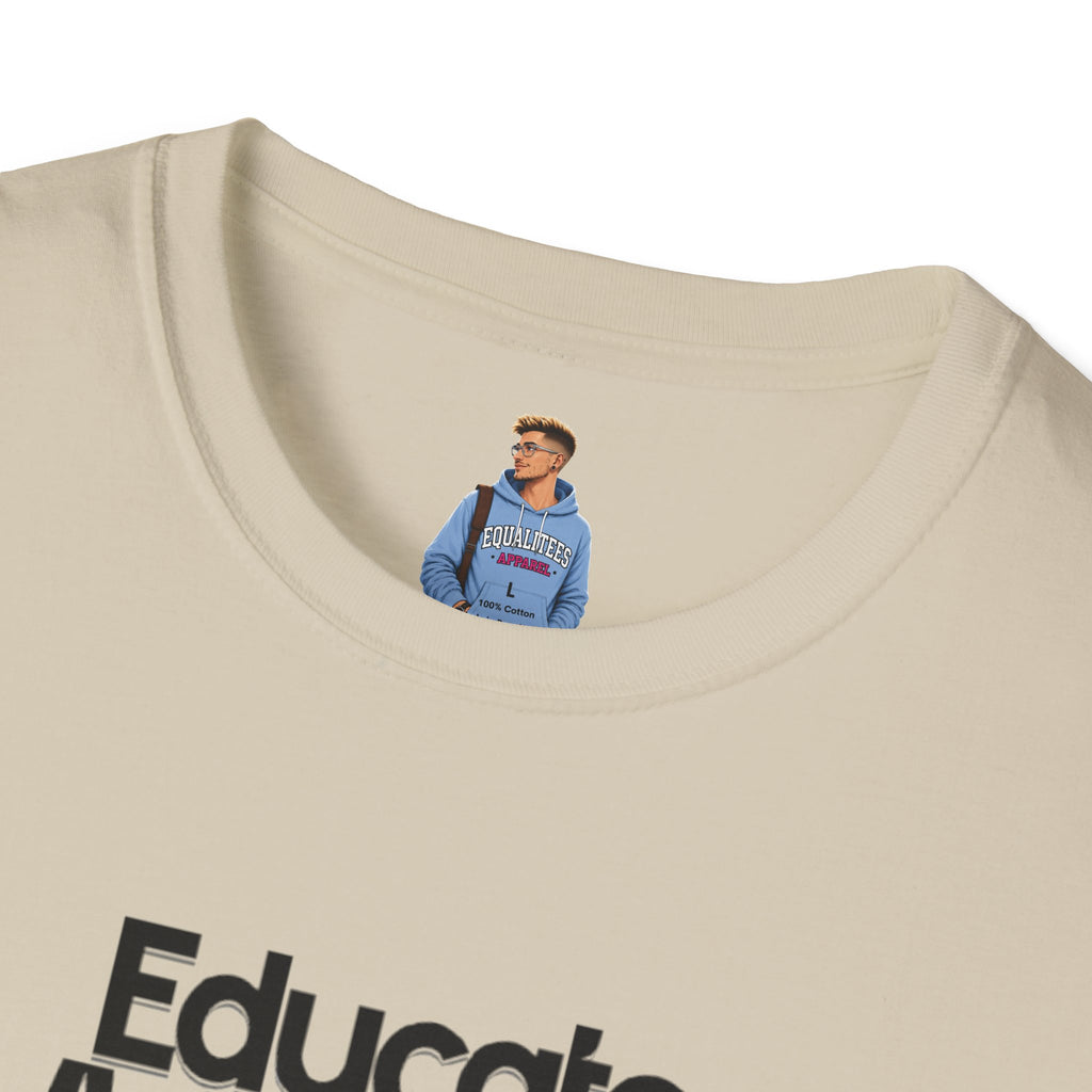 Teacher Advocate T-Shirt - Subtle Pride Educate Advocate Celebrate Design
