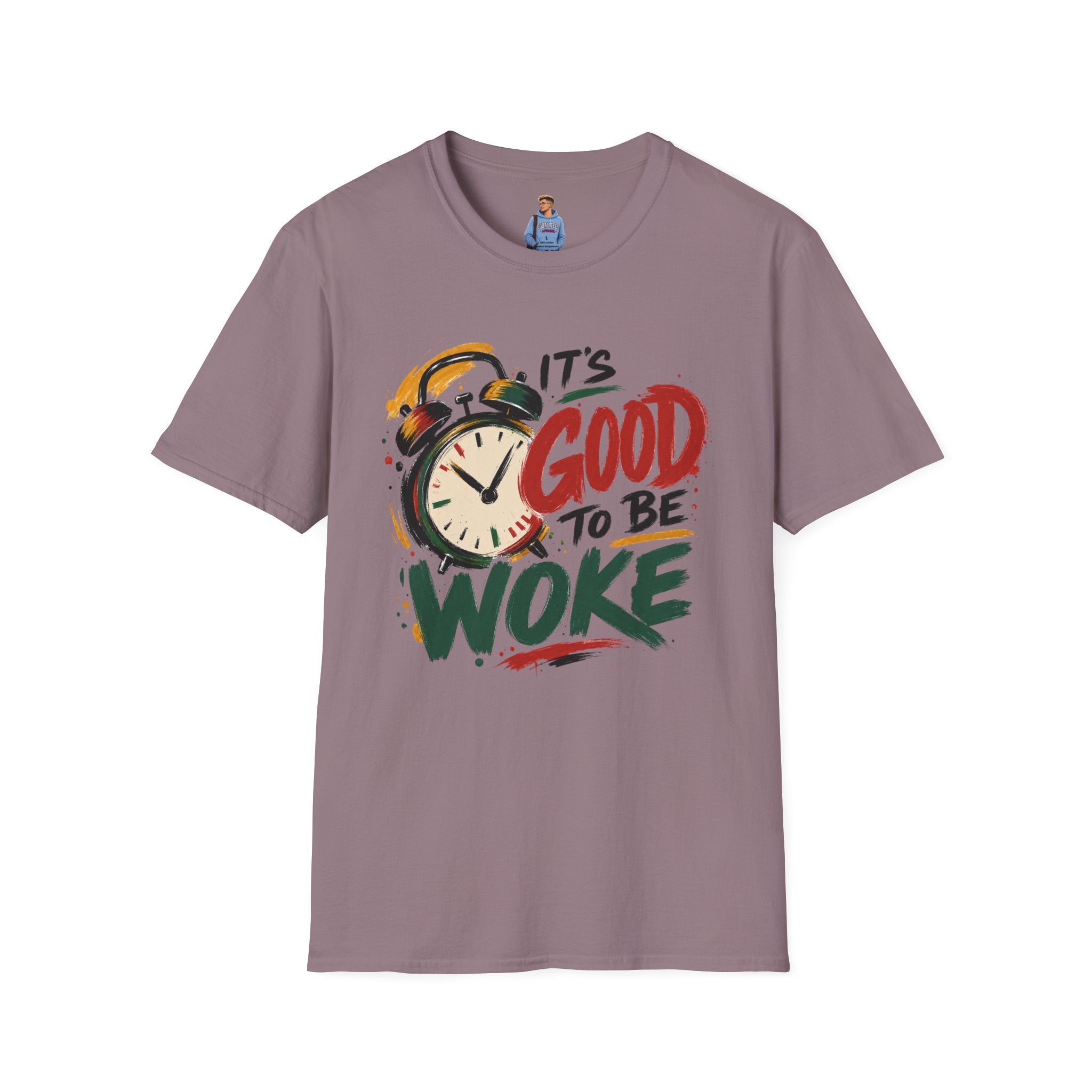 T-Shirt — "It's Good To Be Woke" Graphic Tee (Alarm Clock Design)