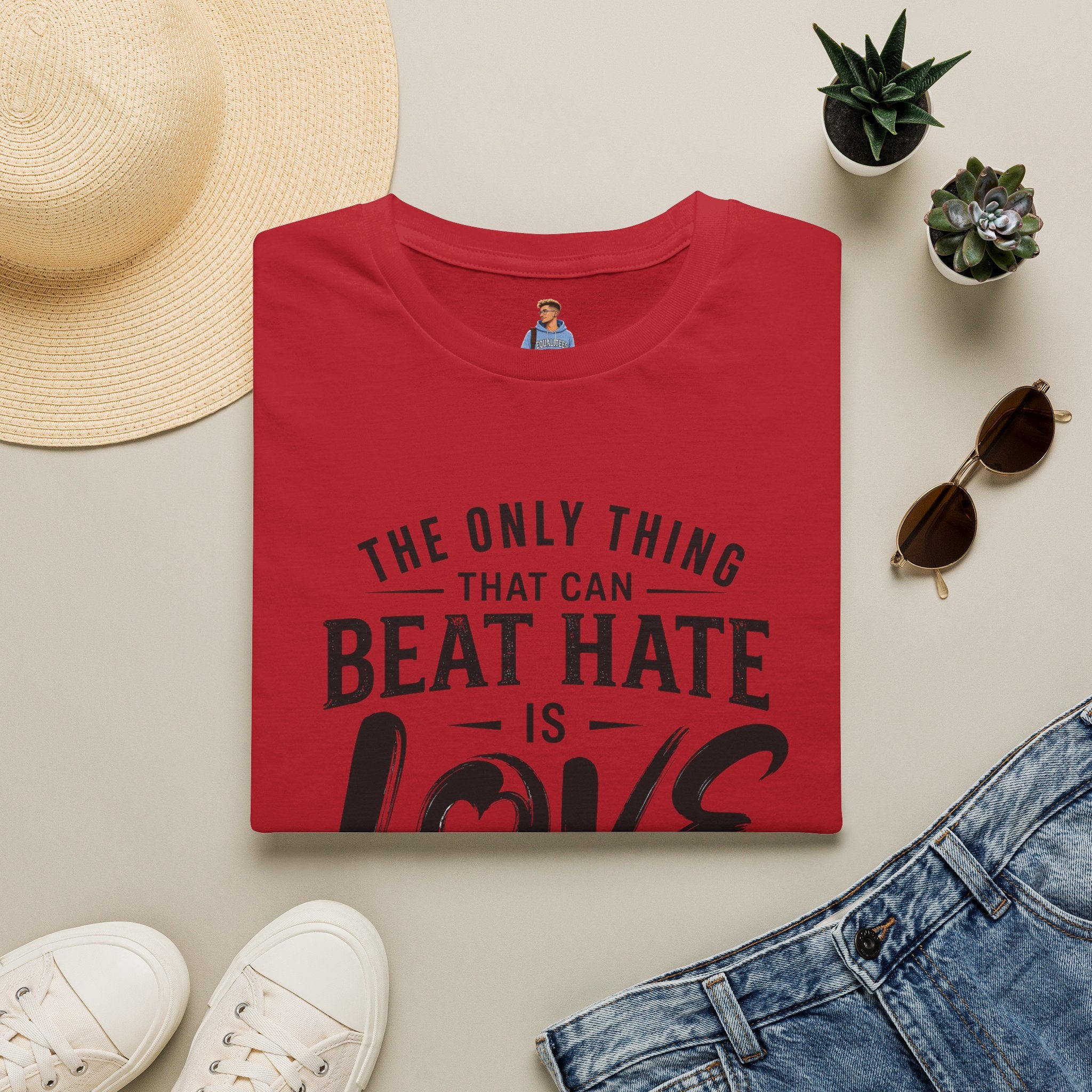 T-Shirt — "The Only Thing That Can Beat Hate Is Love" Inspirational Tee