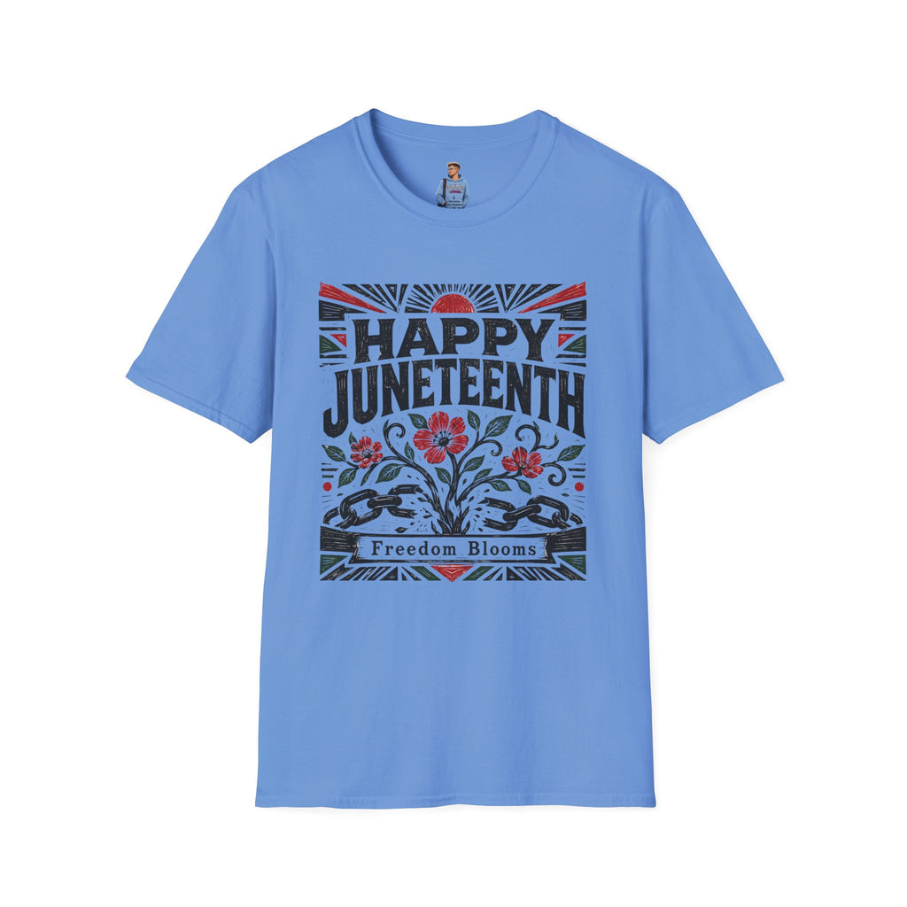 Juneteenth T-Shirt — "Happy Juneteenth" Floral Freedom Tee