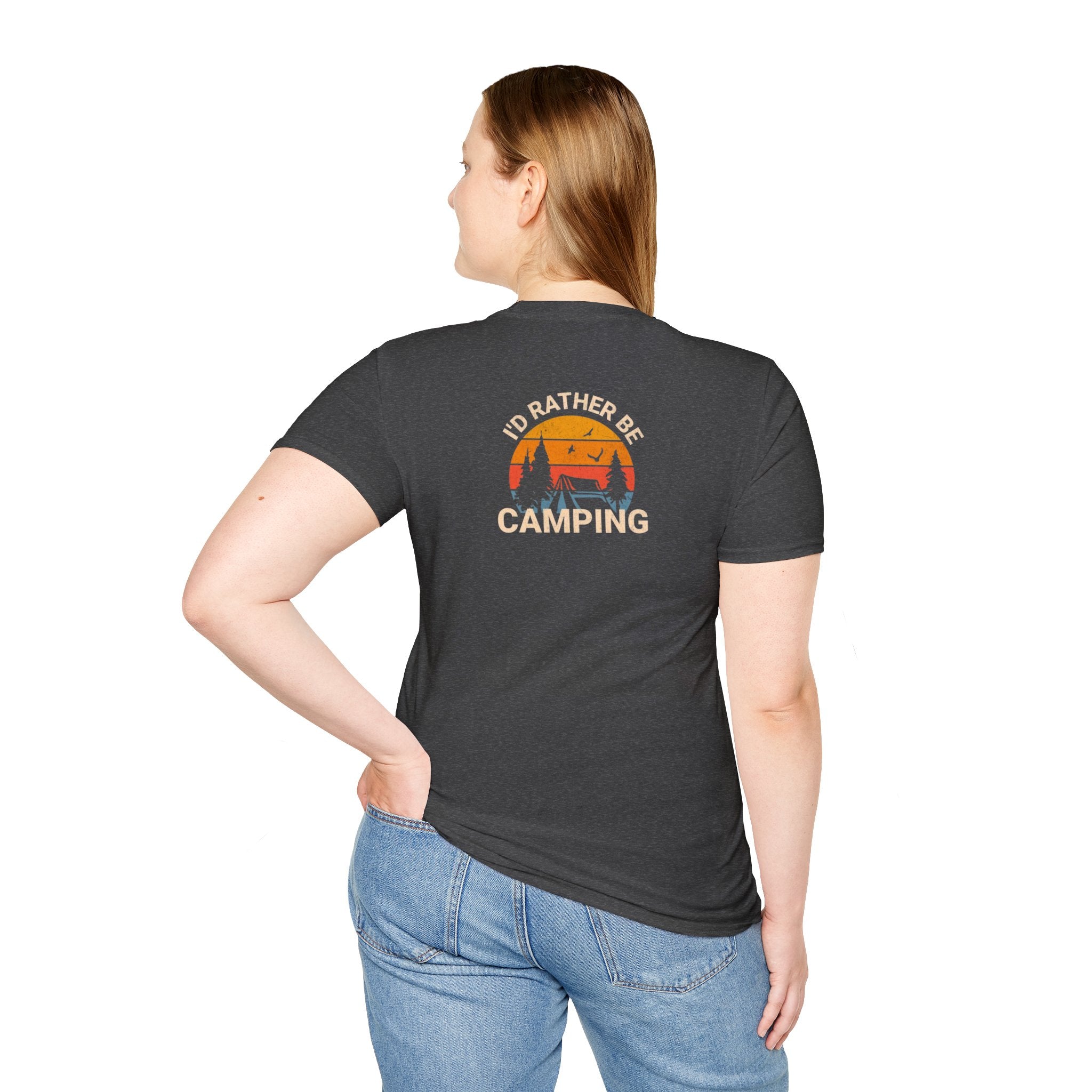 Unisex Softstyle T-Shirt - 'I'd Rather Be Camping' Adventure Tee