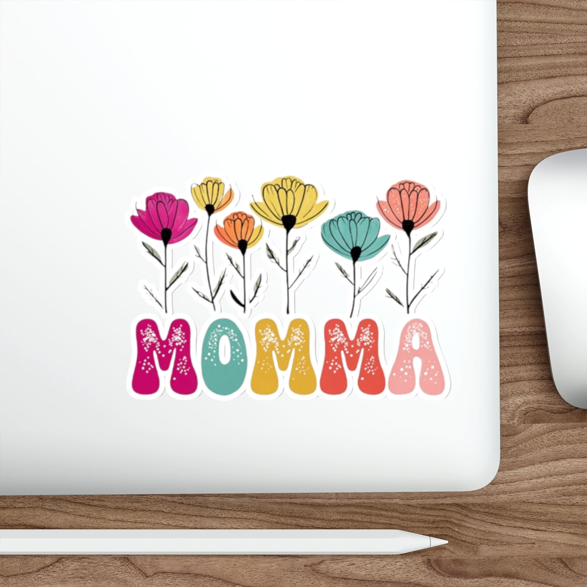 Die-Cut Stickers - MOMMA With Flowers - EqualiTees.Me