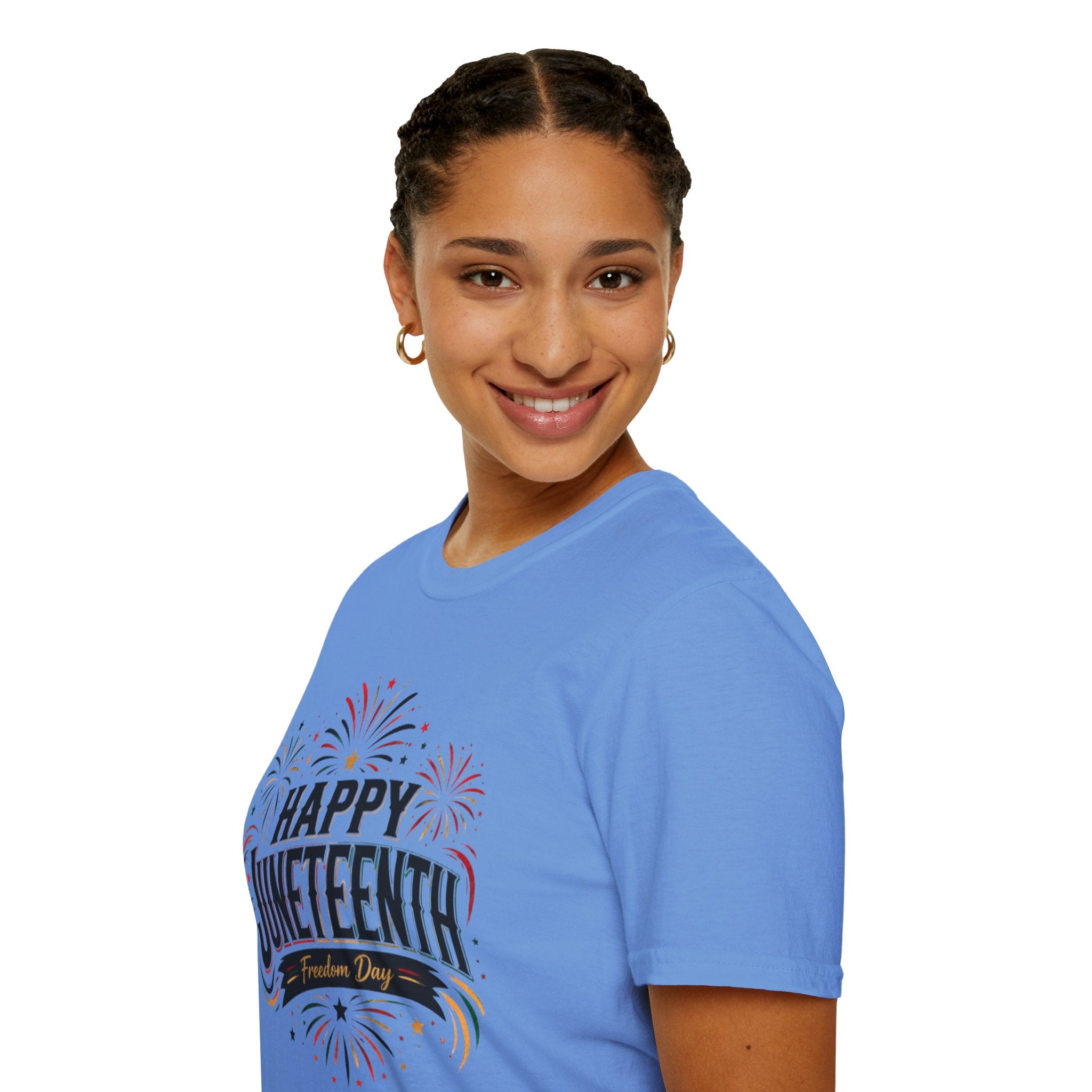 Juneteenth T-Shirt - "Happy Juneteenth" Fireworks Celebration Tee