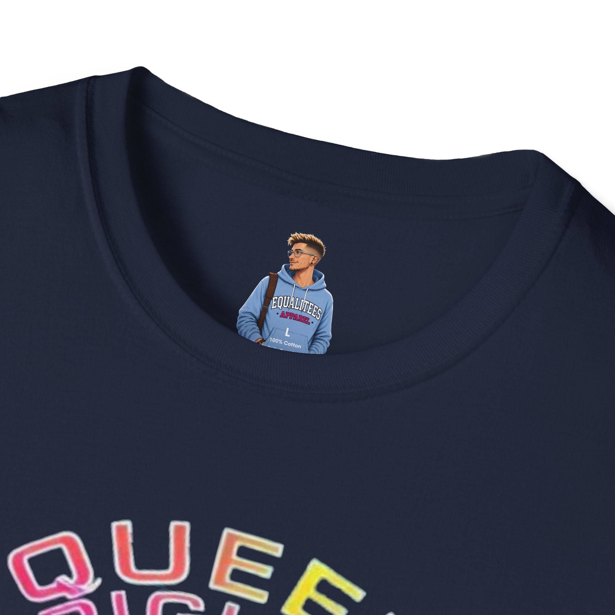 Unisex Softstyle T-Shirt - Queer Rights Are Human Rights Statement Tee