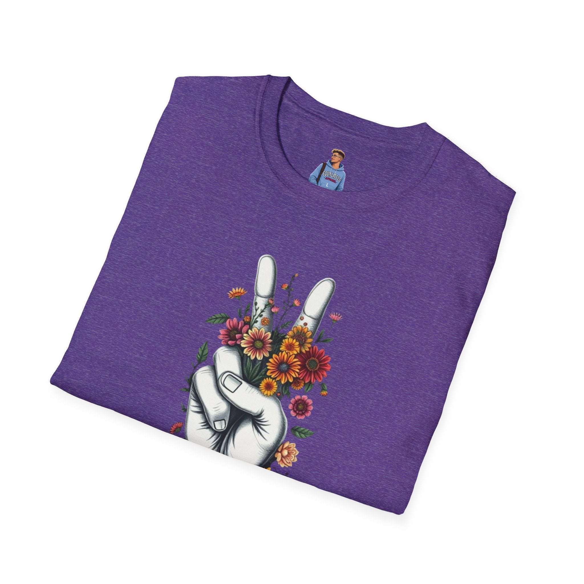 Camiseta unisex de estilo suave Grow Peace: inspiración boho, perfecta para festivales y uso diario