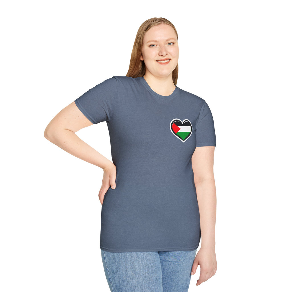 Camiseta unisex de estilo suave: "Apoya a Gaza y todos somos Palestina".