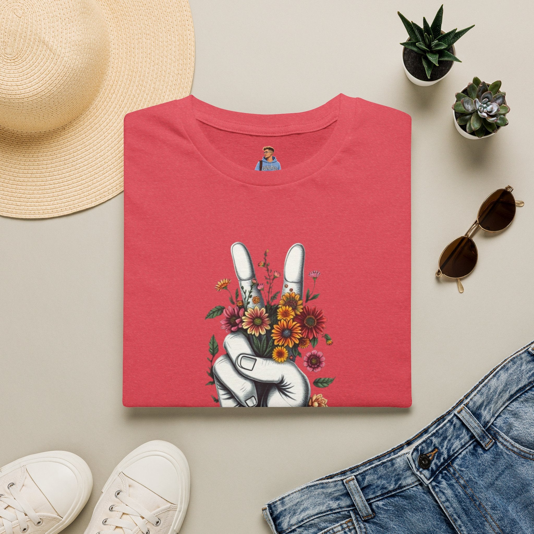 Camiseta unisex de estilo suave Grow Peace: inspiración boho, perfecta para festivales y uso diario