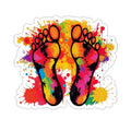 Die-Cut Stickers - Rainbow Feet Splattered Paint - EqualiTees.Me