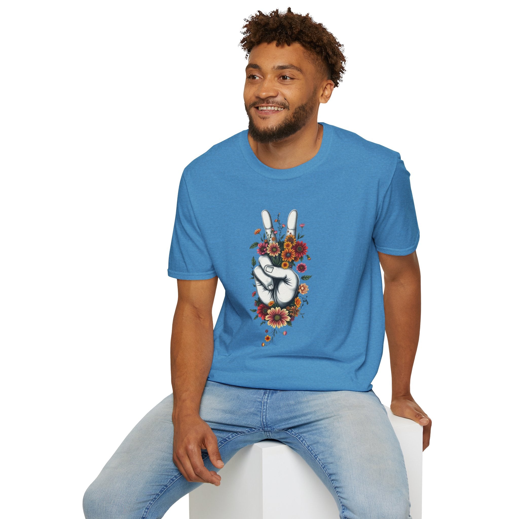Camiseta unisex de estilo suave Grow Peace: inspiración boho, perfecta para festivales y uso diario