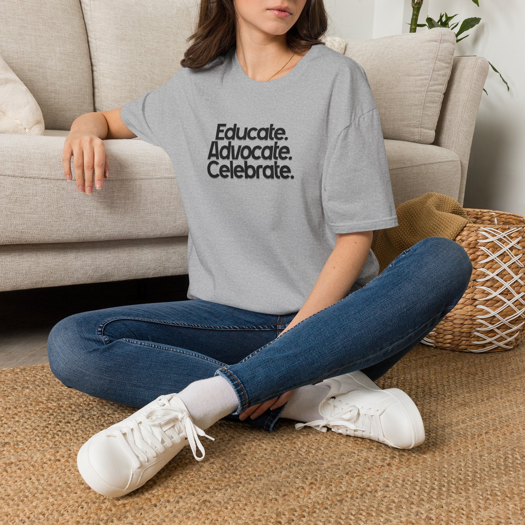 Teacher Advocate T-Shirt - Subtle Pride Educate Advocate Celebrate Design