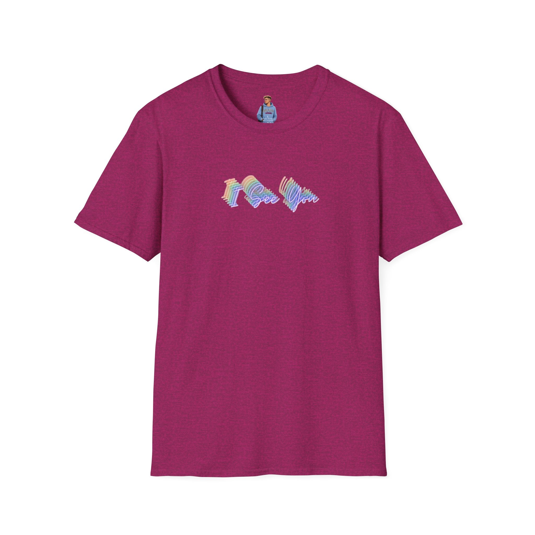 Camiseta unisex "Te veo" de estilo suave: diseño de ondas coloridas para la visibilidad LGBTQ+
