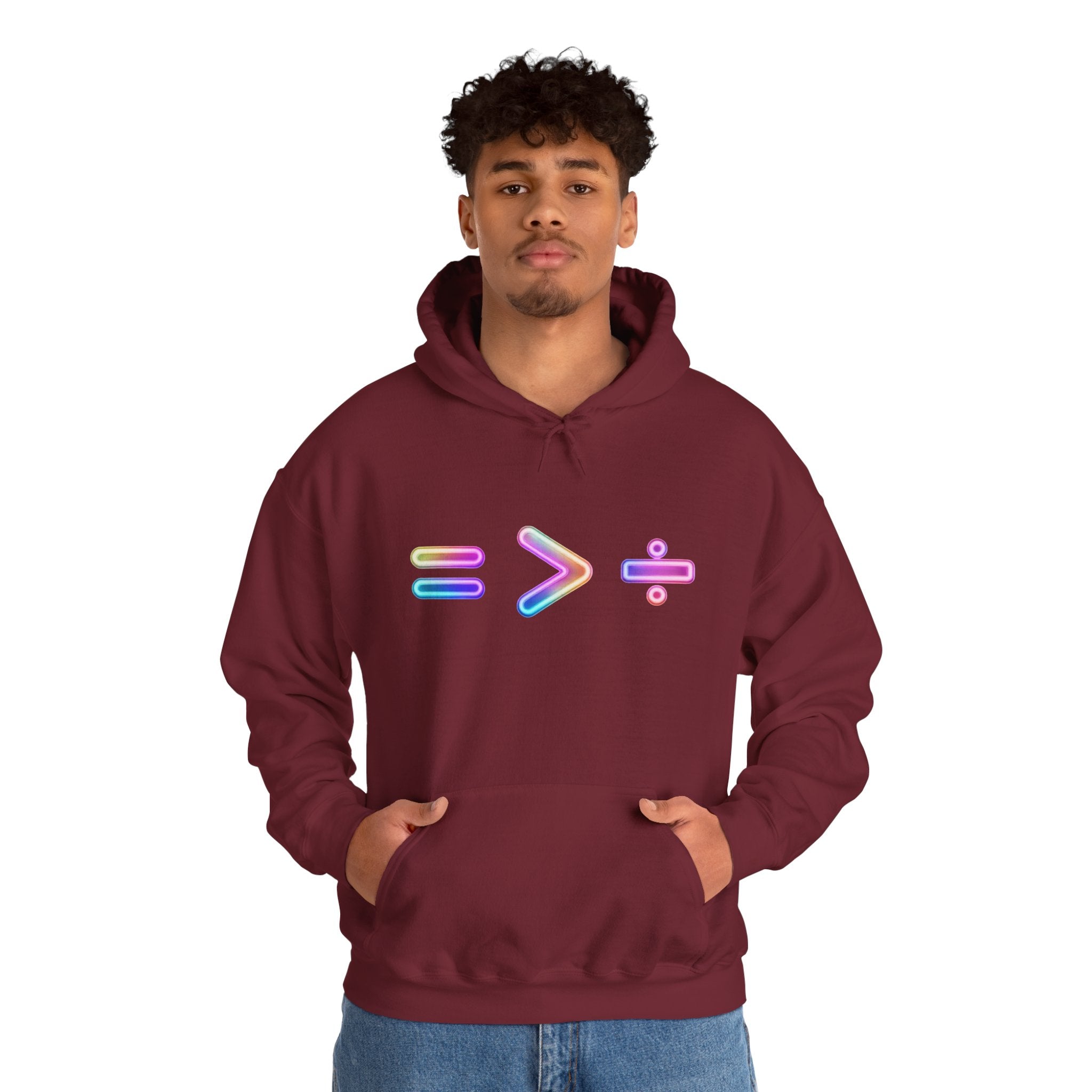 Equality is Greater than Division Neon Style Pullover Hoodie