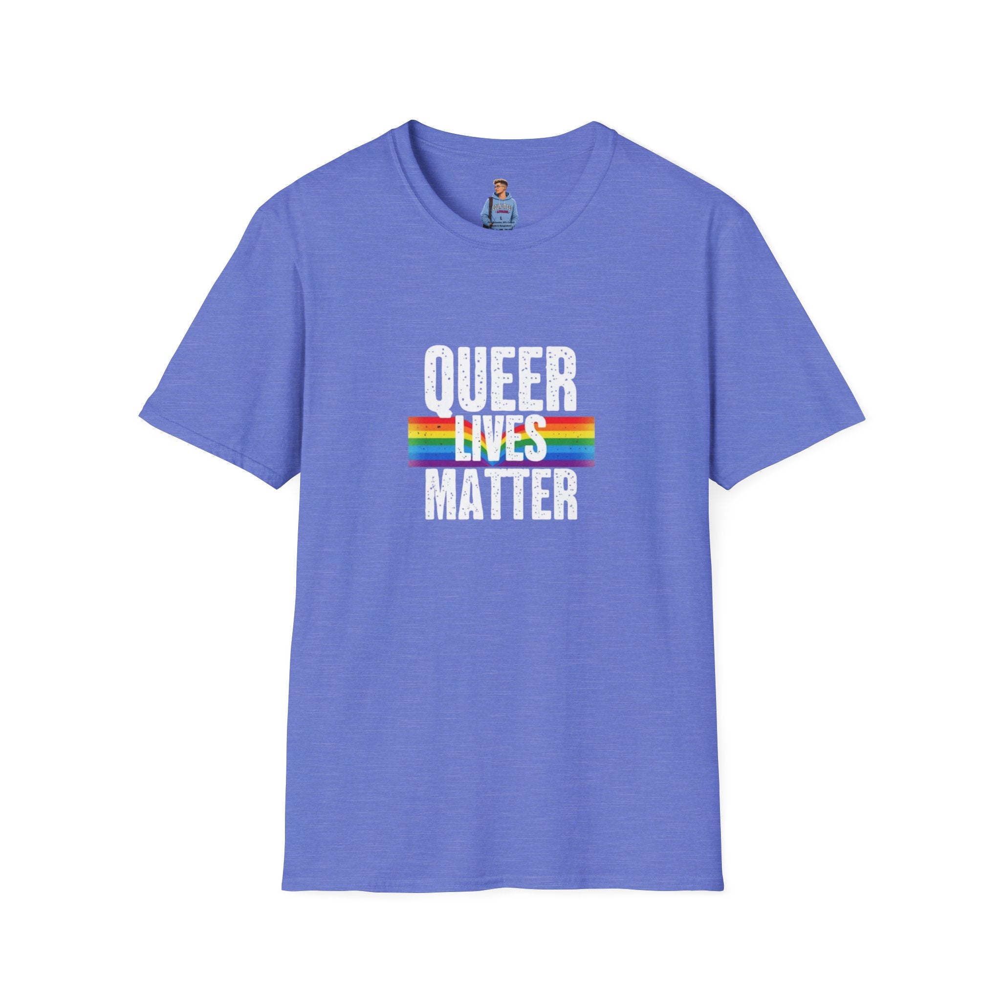 Queer Lives Matter Unisex Softstyle T-Shirt - Support LGBTQ+ Rights