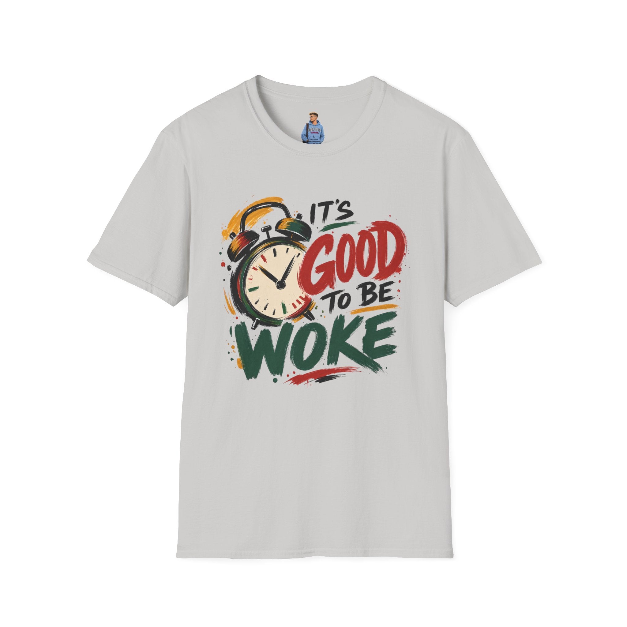 T-Shirt — "It's Good To Be Woke" Graphic Tee (Alarm Clock Design)