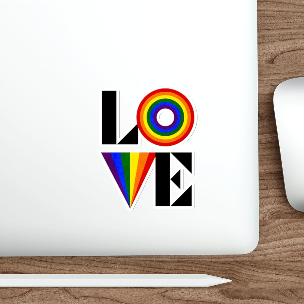 Die-Cut Stickers - Rainbow LOVE - EqualiTees.Me