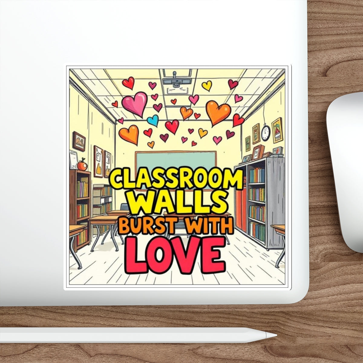 Classroom Walls Burst With Love Die-Cut Sticker - EqualiTees.Me