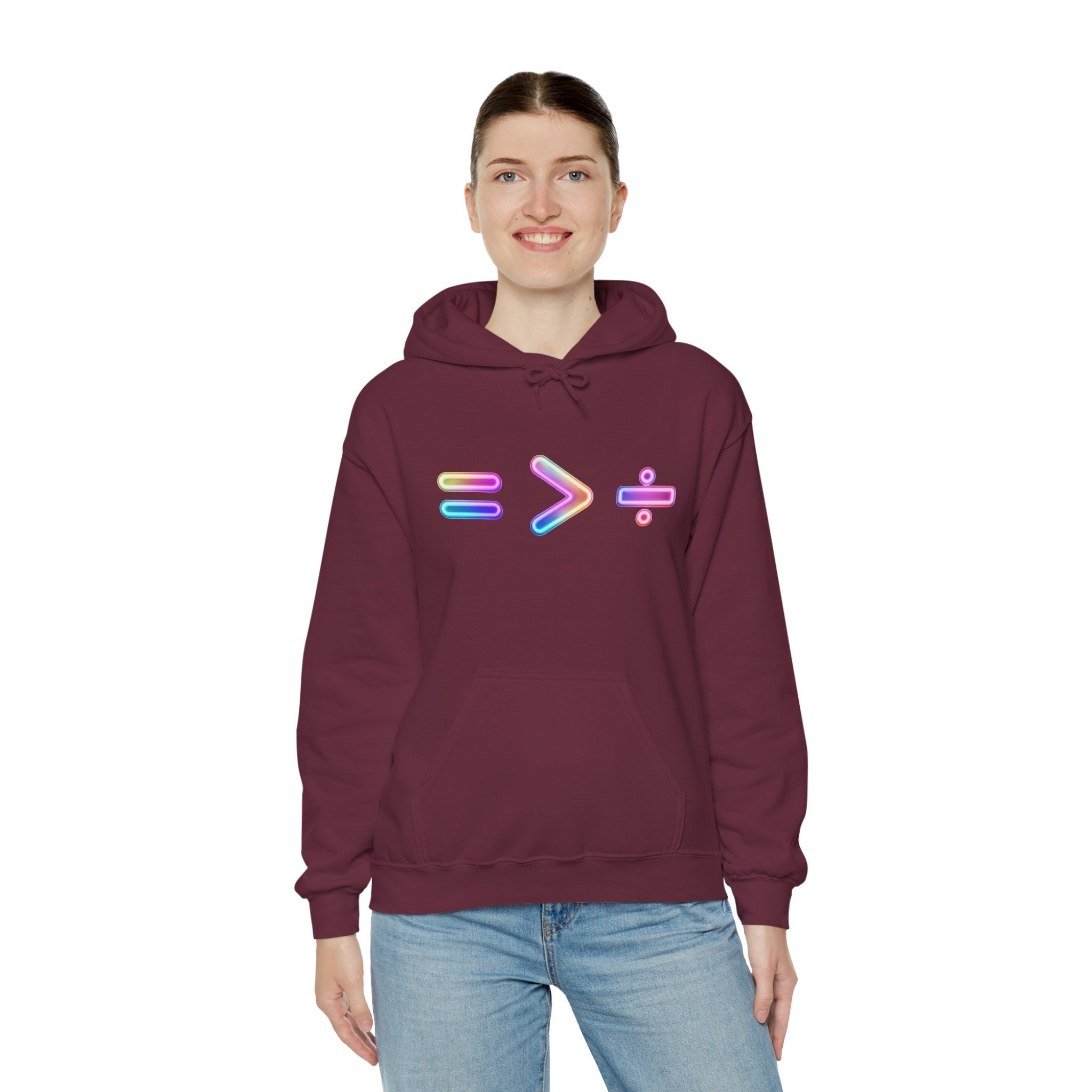 Equality is Greater than Division Neon Style Pullover Hoodie