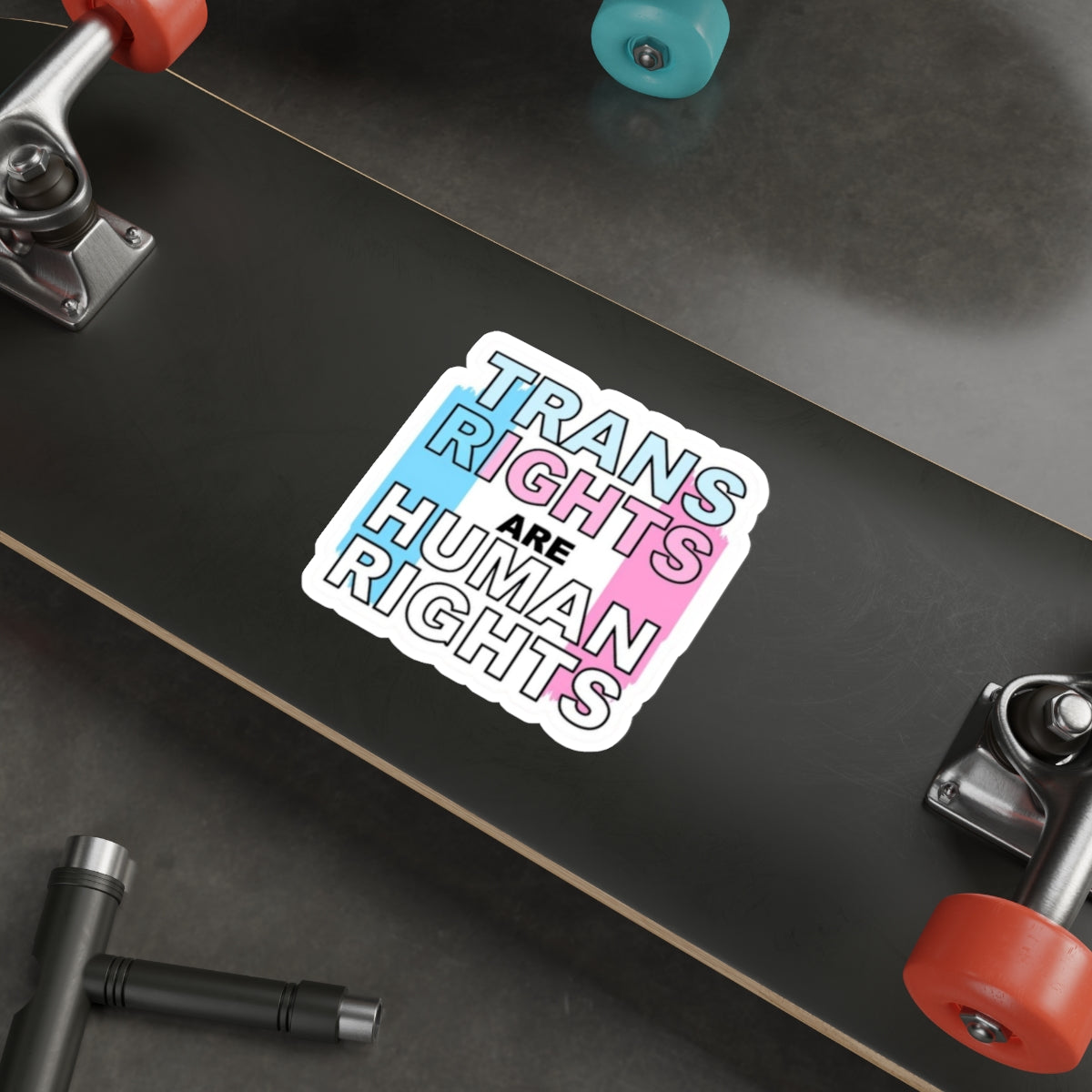 Die-Cut Stickers - TRANS RIGHTS ARE HUMAN RIGHTS - EqualiTees.Me