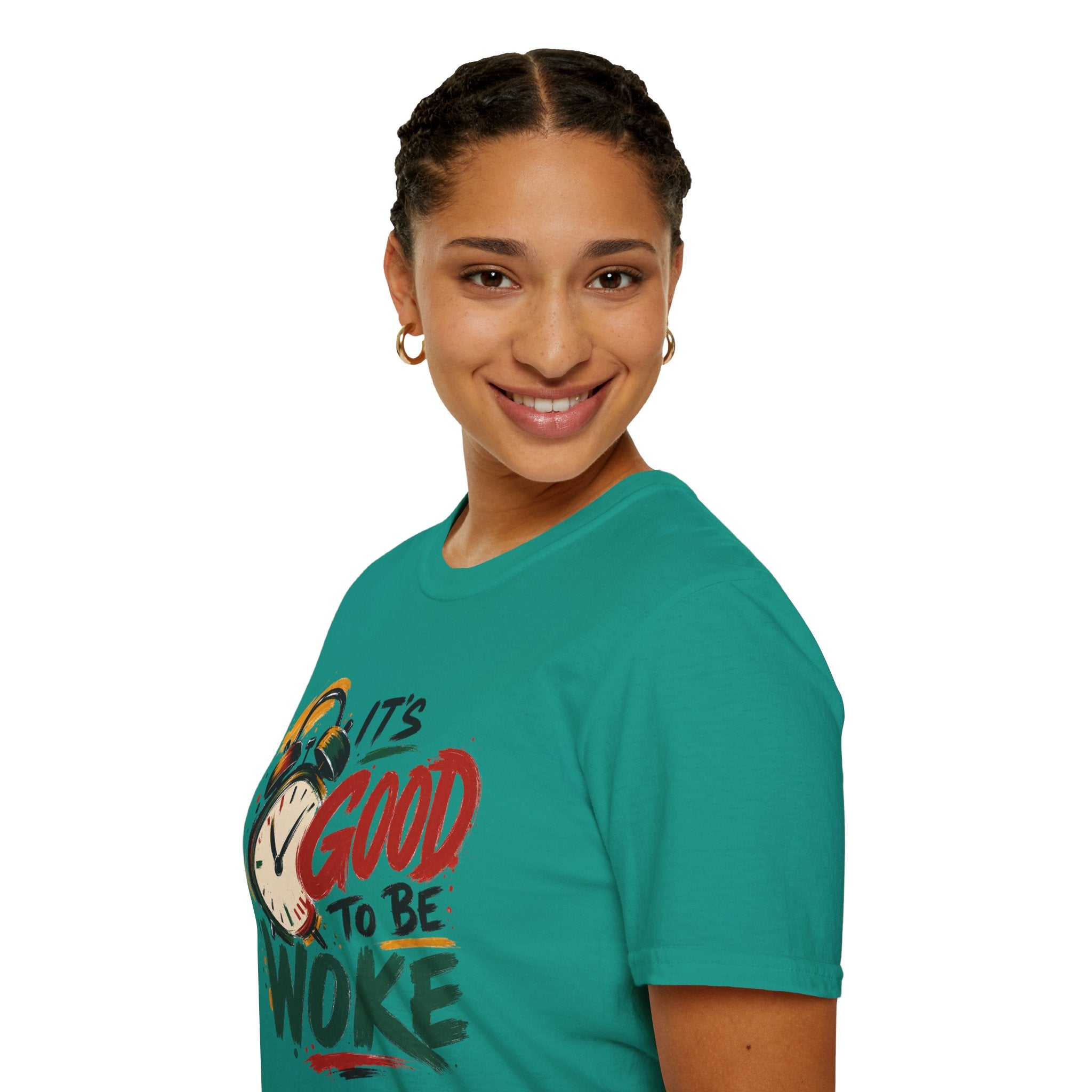 T-Shirt — "It's Good To Be Woke" Graphic Tee (Alarm Clock Design)