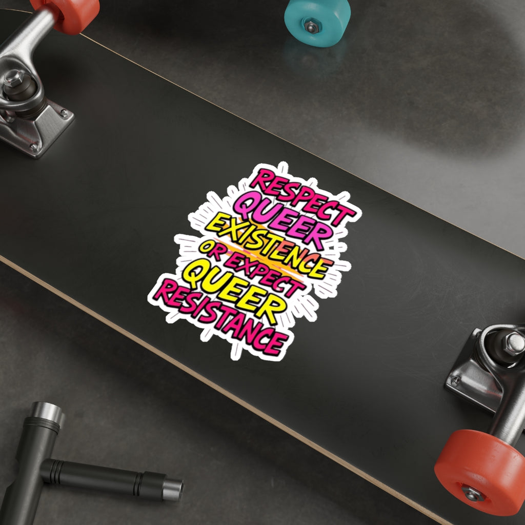 RESPECT QUEER EXISTENCE Die-Cut Sticker - EqualiTees.Me