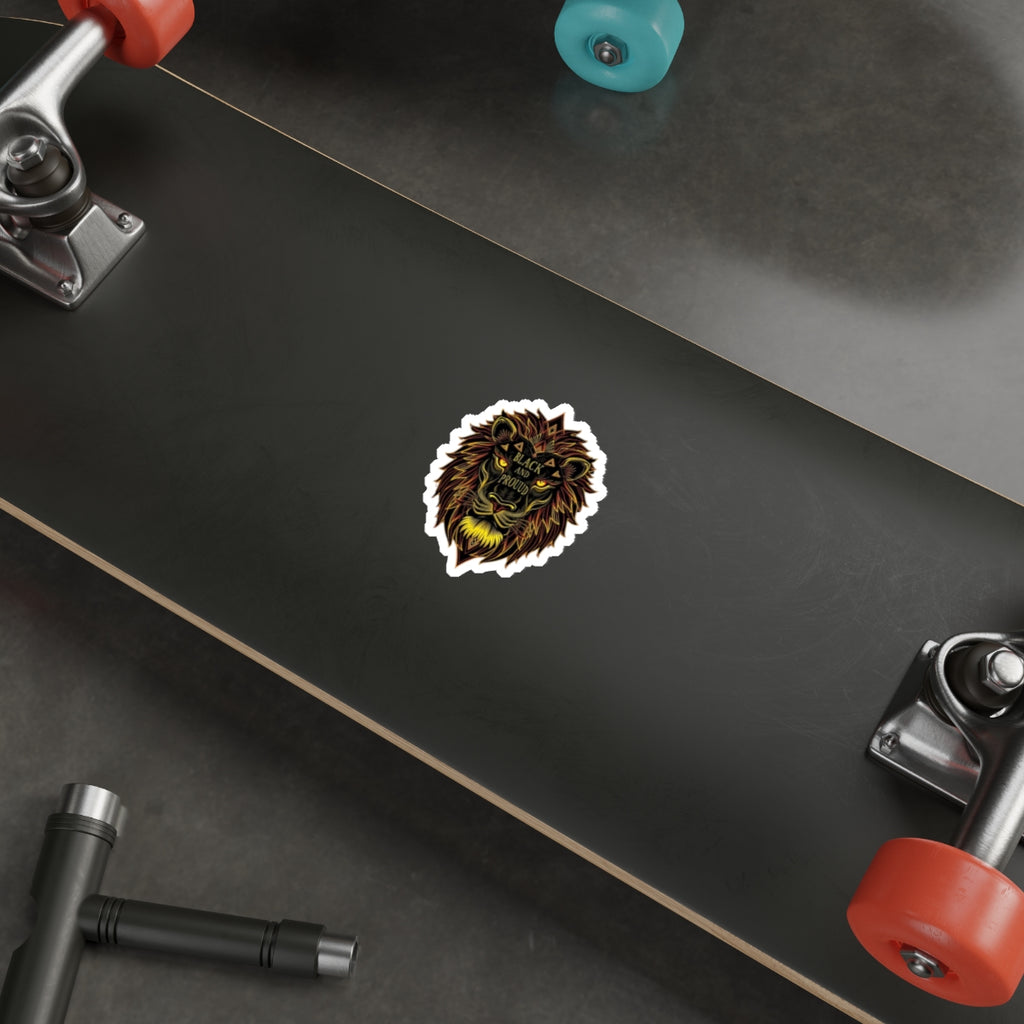 Black And Proud Lion Sticker - EqualiTees.Me
