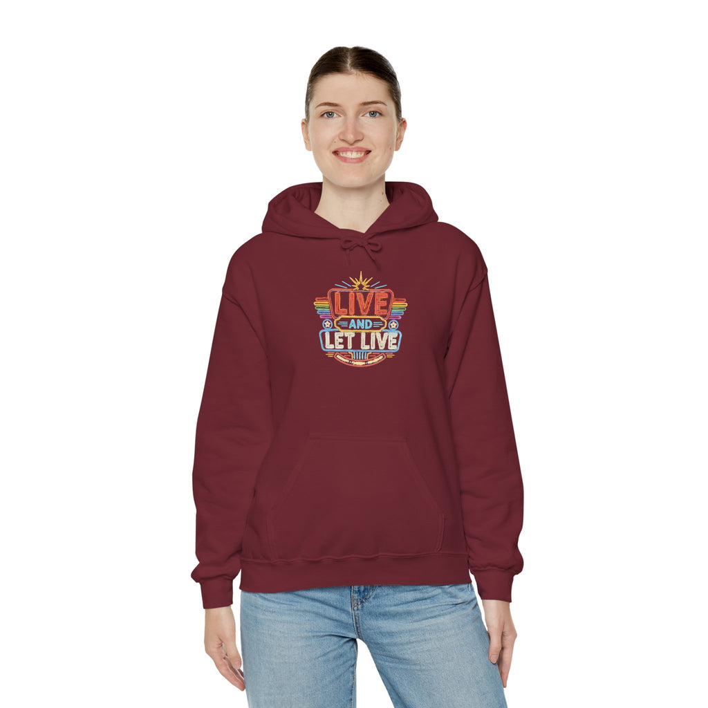 Live And Let Live Hoodie — Retro Peace Graphic Pullover