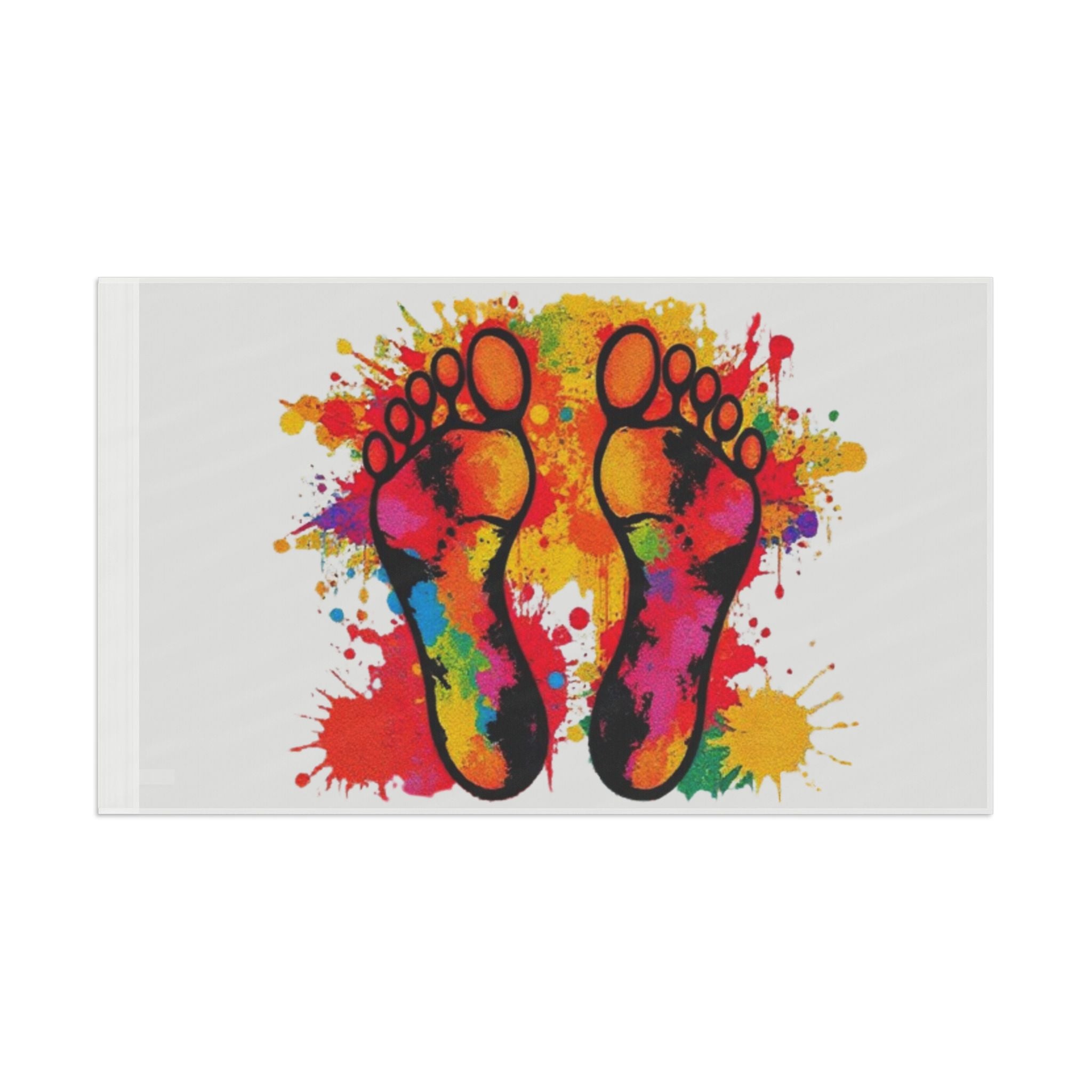 Rainbow Feet Paint Splatter Flag - Aesthetic LGBTQ+ Banner for Celebration & Home Decor - EqualiTees.Me