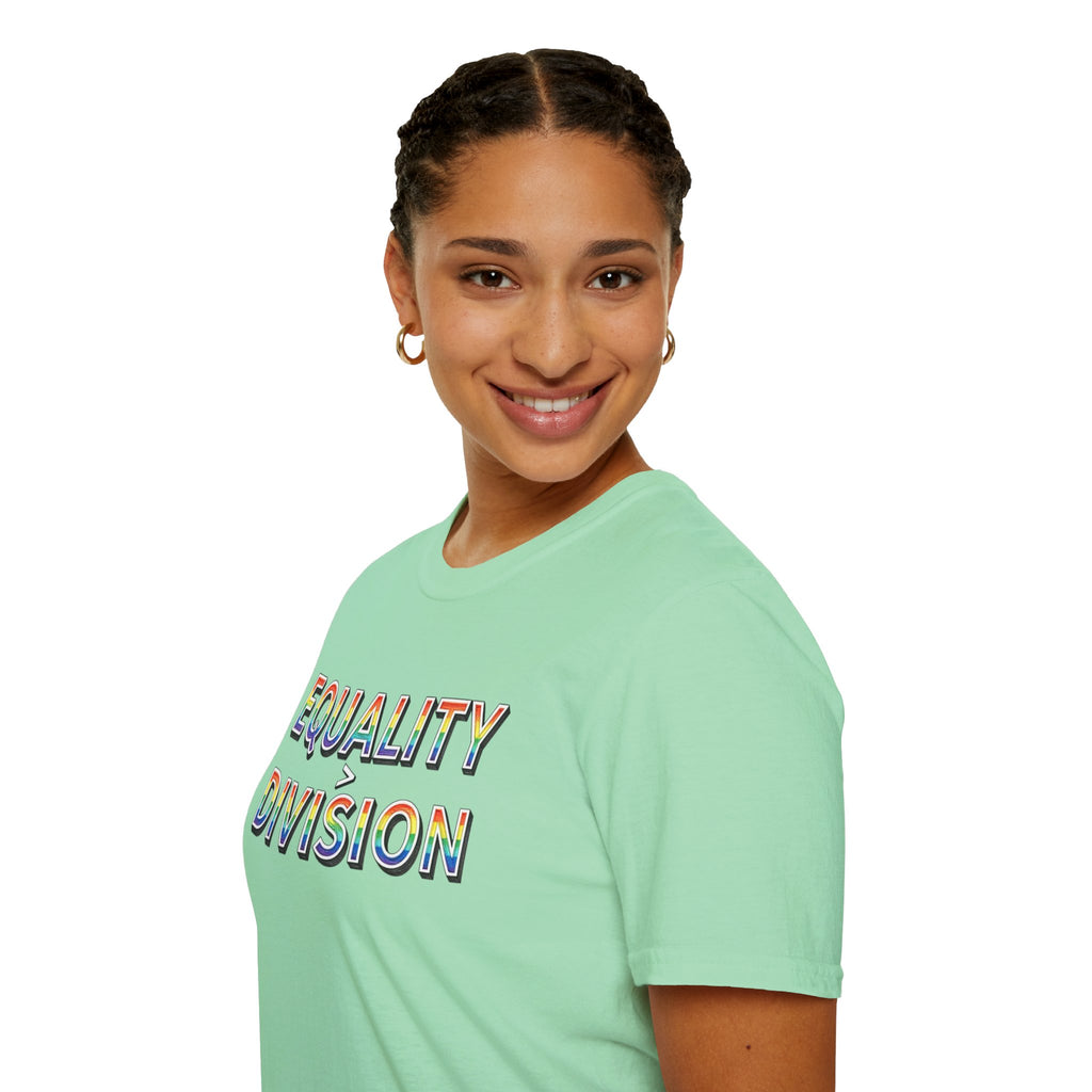 Equality is Greater Than Division T-Shirt — Rainbow Pride Graphic Tee