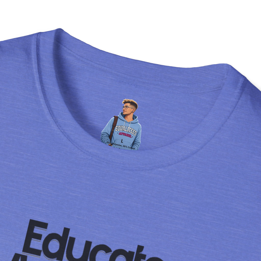 Teacher Advocate T-Shirt - Subtle Pride Educate Advocate Celebrate Design