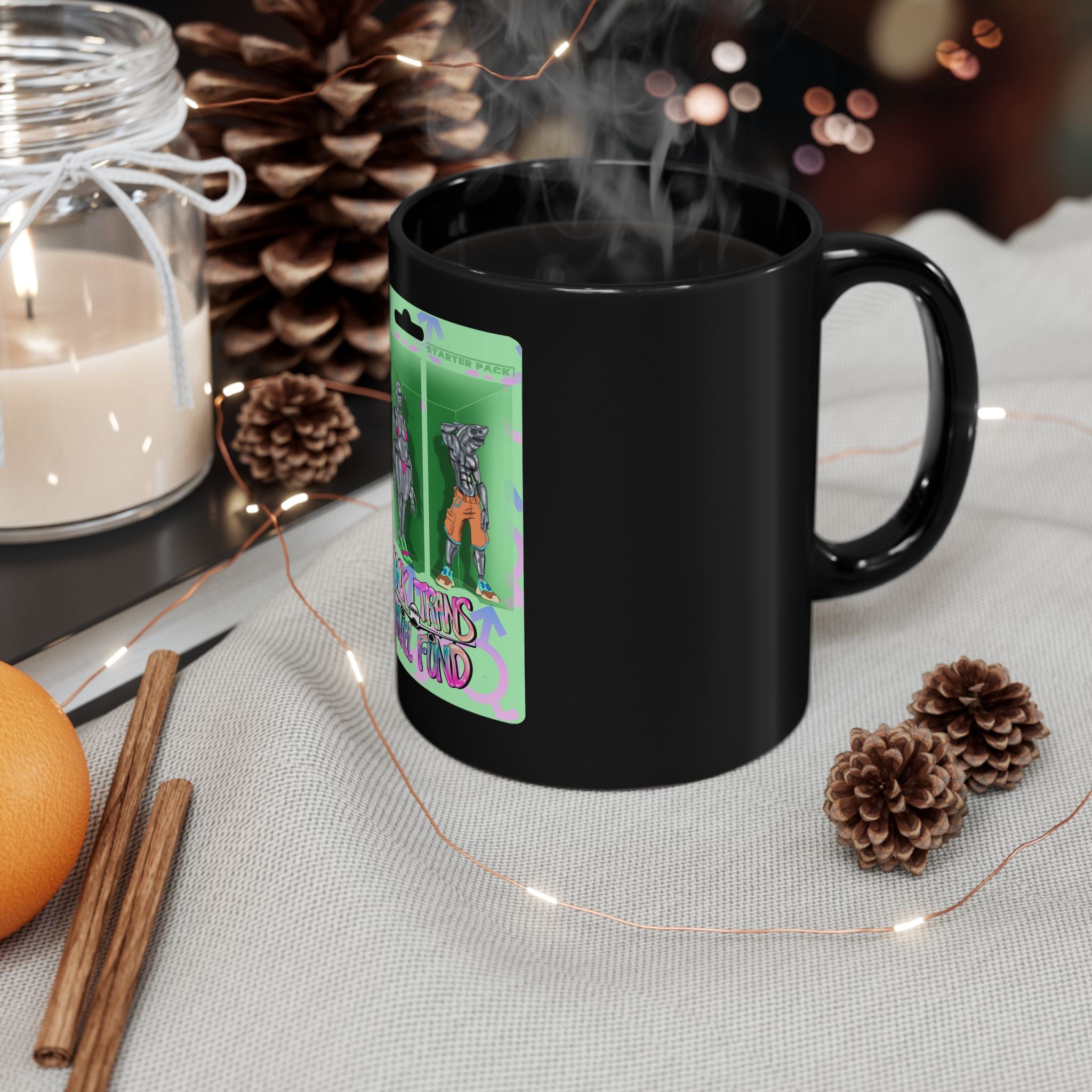 BTTF - Black Trans Travel Fund Black Ceramic Mug 11oz/15oz