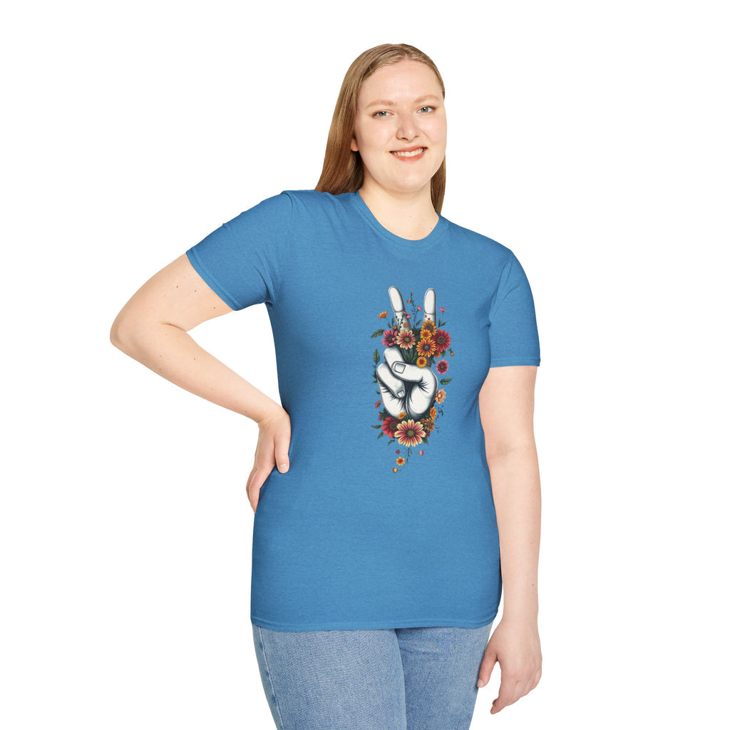 Camiseta unisex de estilo suave Grow Peace: inspiración boho, perfecta para festivales y uso diario