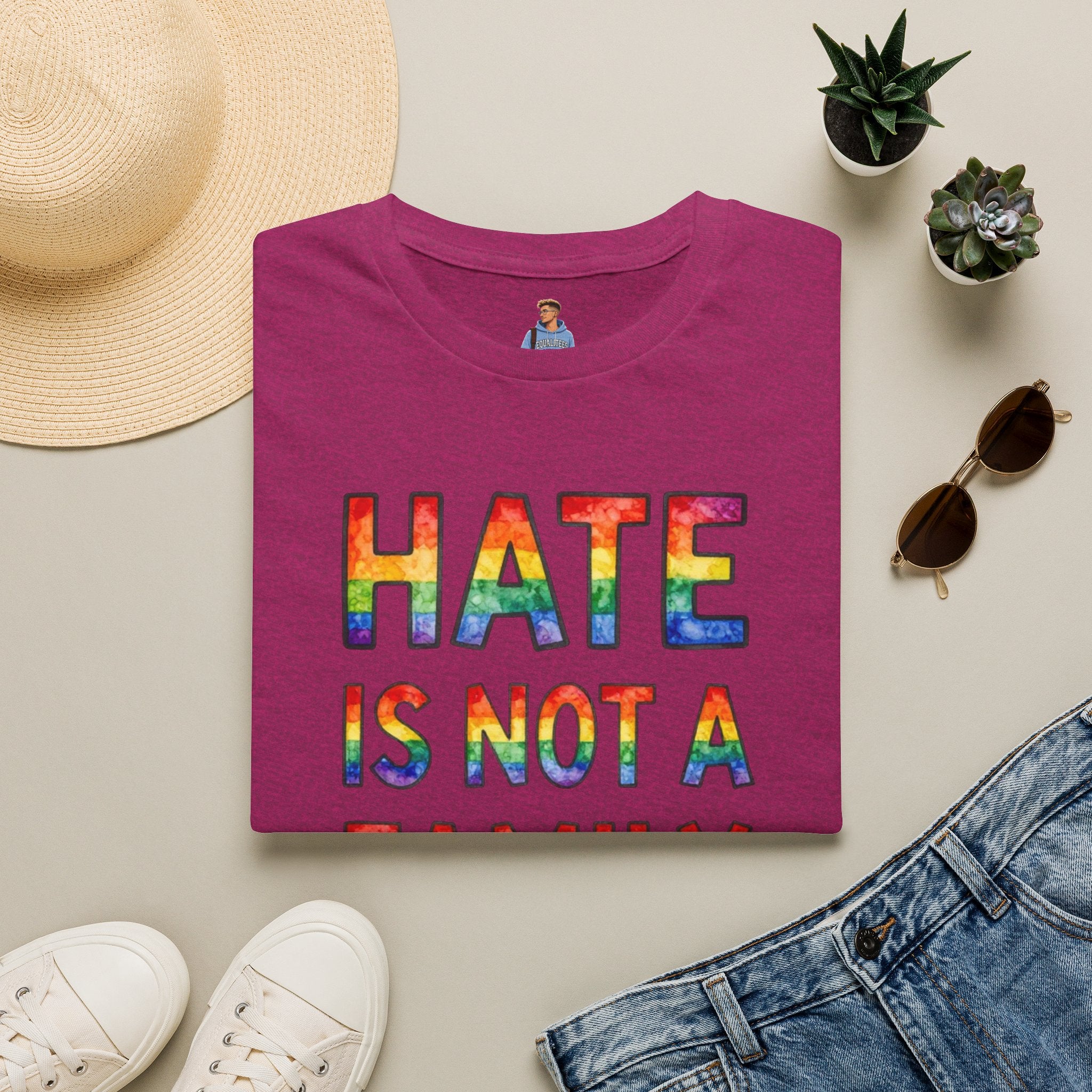 Hate Is Not A Family Value Rainbow Pride T-Shirt