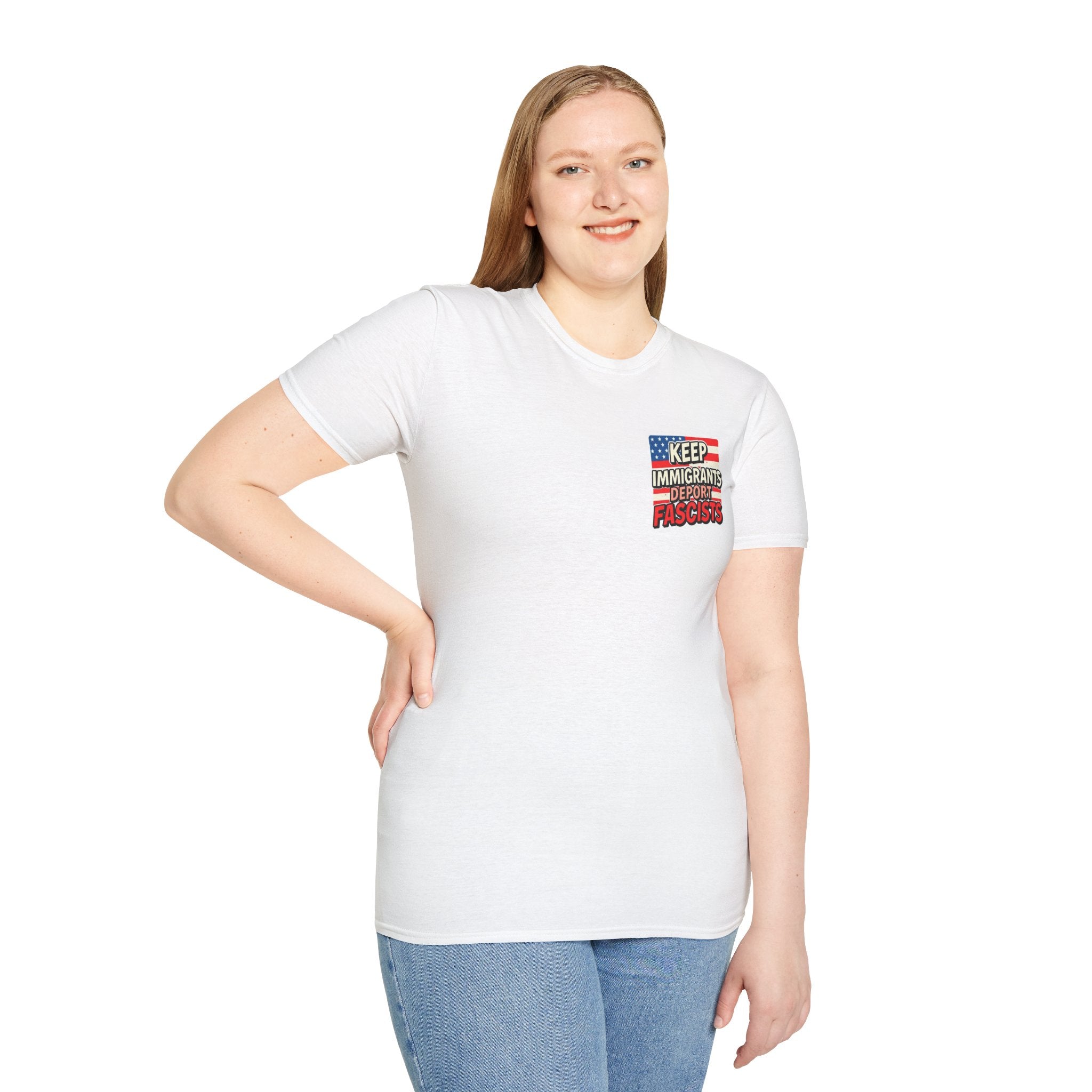 Keep Immigrants Deport Fascists Unisex Softstyle T-Shirt
