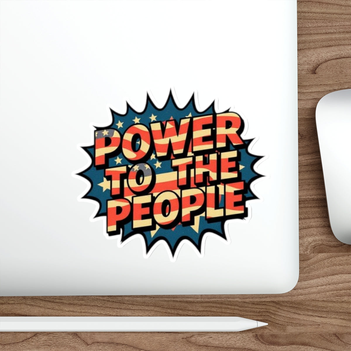 Die-Cut Stickers -  Power to the People Comic Splash Protest Sticker - EqualiTees.Me