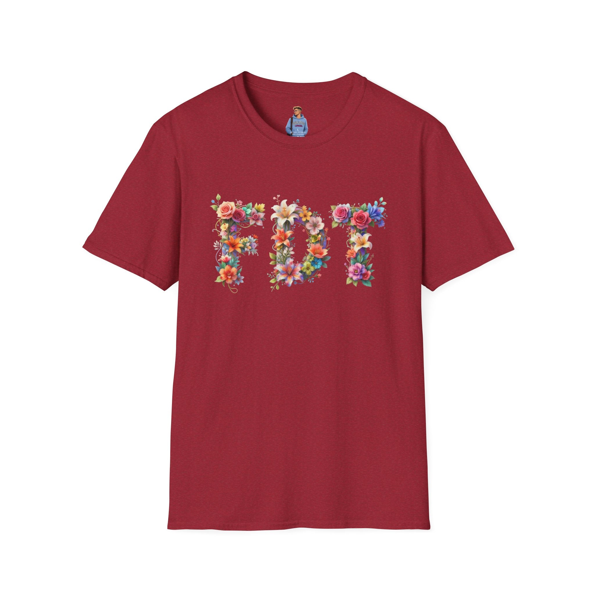 FDT Bold Floral Typography T-Shirt