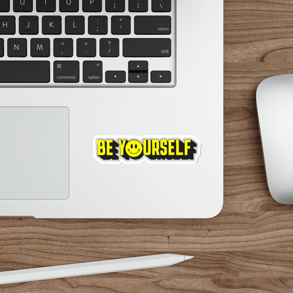 Die-Cut Stickers - Be Yourself Smiley - EqualiTees.Me