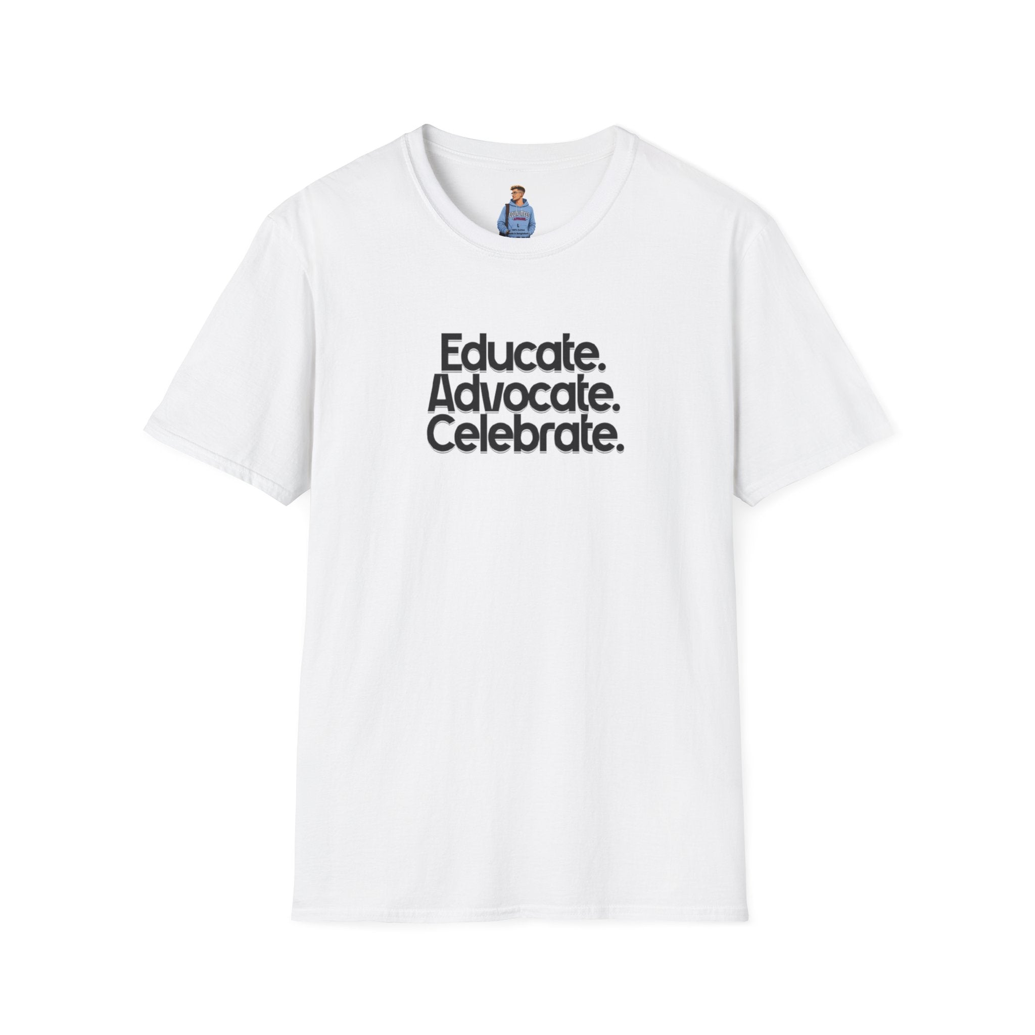 Teacher Advocate T-Shirt - Subtle Pride Educate Advocate Celebrate Design