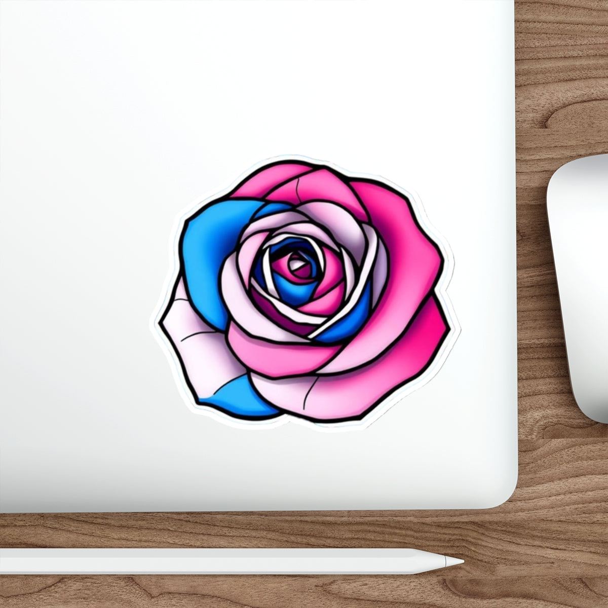 Die-Cut Stickers - Rose - Trans Colors Outlined - EqualiTees.Me