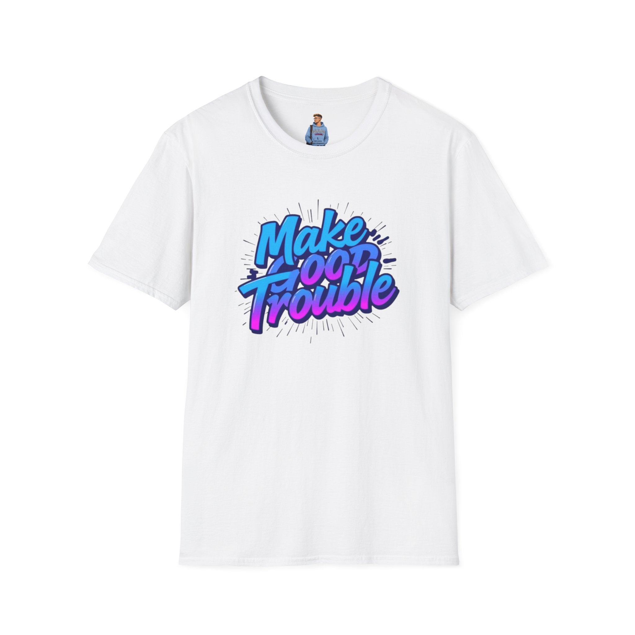 Make Good Trouble Blue Graphic Unisex T-Shirt - Fun & Bold Design for Everyday Wear