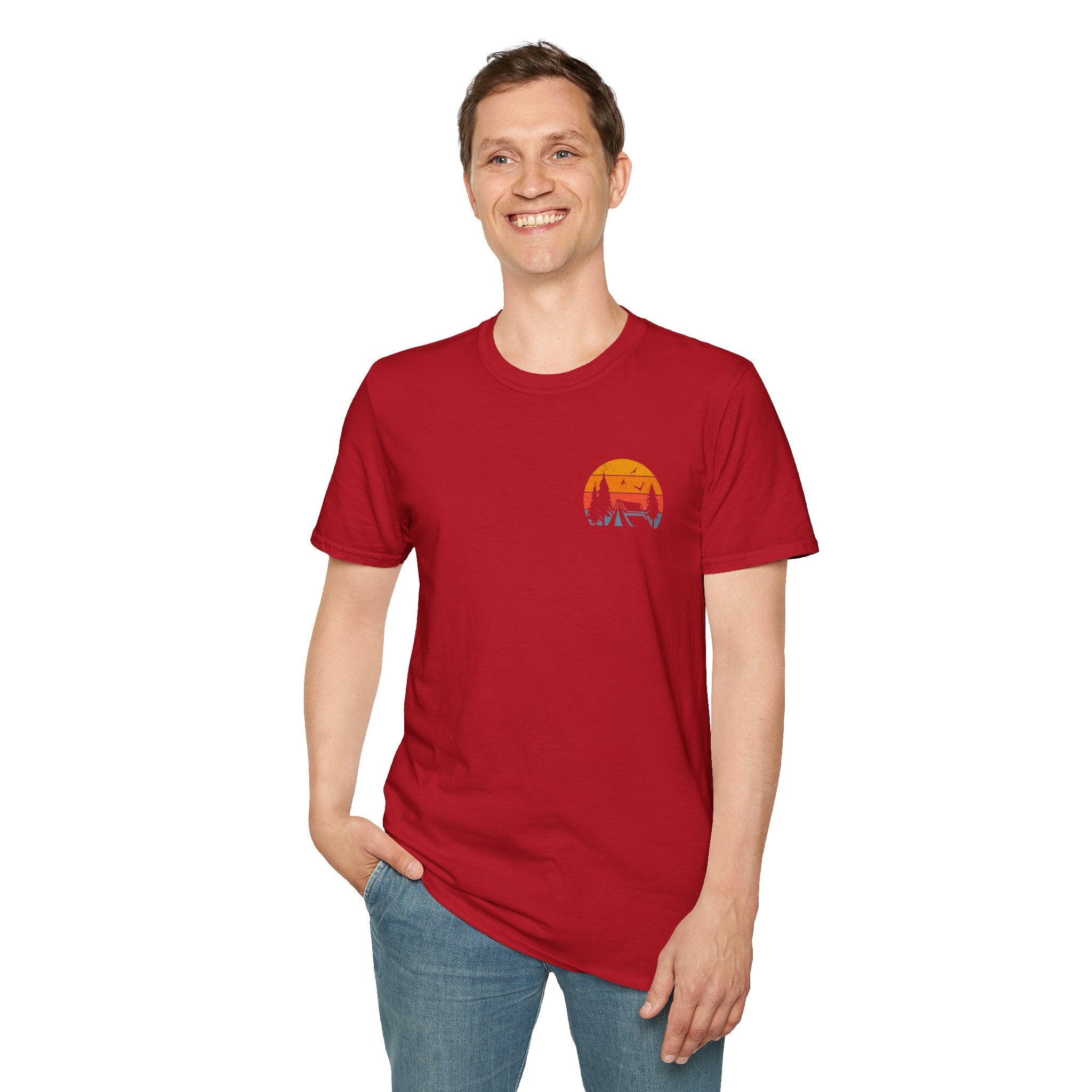 Unisex Softstyle T-Shirt - 'I'd Rather Be Camping' Adventure Tee